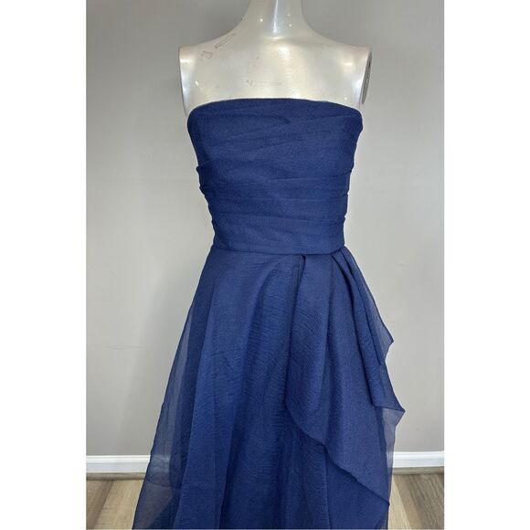 Theia Teresa Strapless Draped Gown Size 10 $795 - Picture 6 of 10